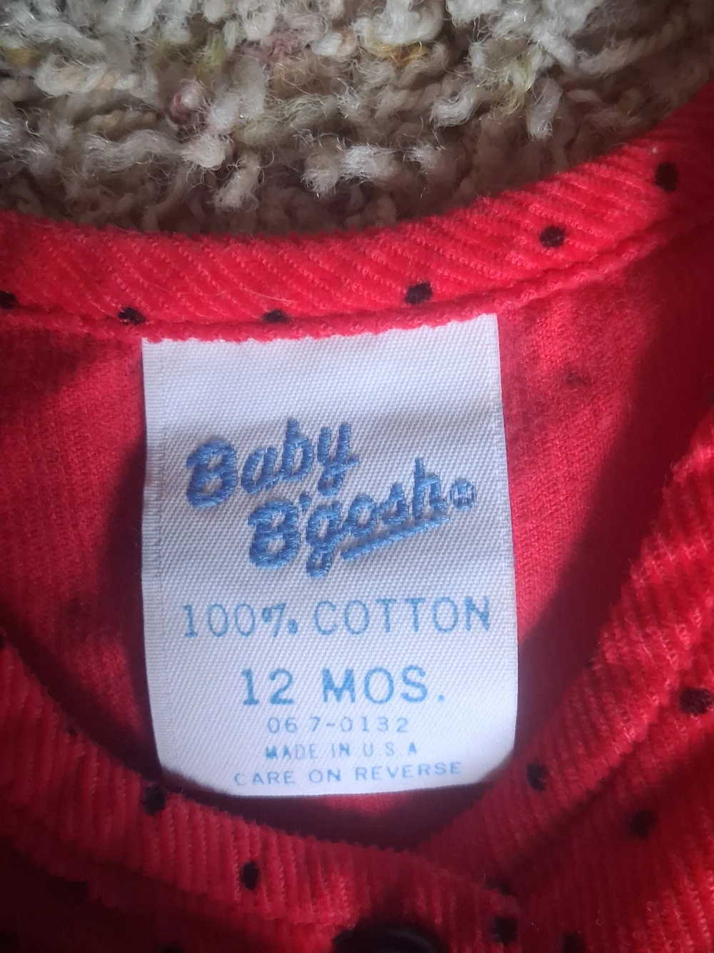 Vintage OshKosh B'gosh 12M Romper Polka Dot Overalls Heirloom Baby Cottagecore
